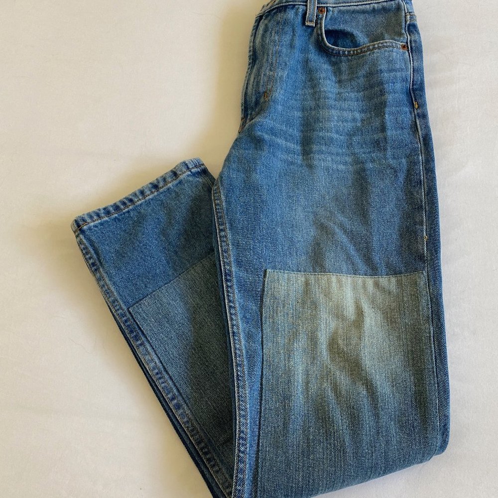 B SIDES Two-Tone Blue Straight Leg Jeans
